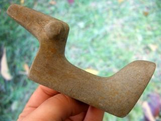 Fine 4 1/2 Inch Ohio Popeyed Birdstone With Arrowheads Artifacts