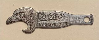 1930s Cooks Beer Evansville Indiana Eagle Head Shaped Bottle Opener A - 70 - 1