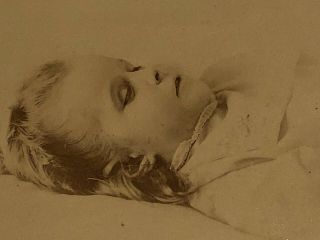 Post Mortem Child Young Girl Cabinet Card Photo M.  F.  King Photography