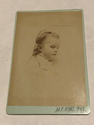 POST MORTEM CHILD YOUNG GIRL CABINET CARD PHOTO M.  F.  King Photography 2