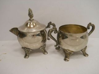 Vintage Silverplate Coffee Cream And Sugar Bowls - Tea Accesories
