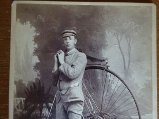 Star Penny Farthing Bicycle Cabinet Card Photo High Wheel Wheeler Mitchell Sd