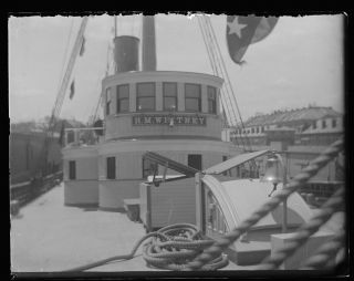One (1) Late 1800s Early 1900s Glass Negative,  Steamship H M Whitney,  Boston