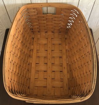 Large Vintage 1997 Longaberger Woven Laundry Basket Clothes Hamper With Handles