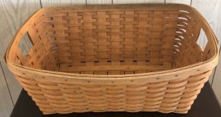 Large Vintage 1997 Longaberger Woven Laundry Basket Clothes Hamper with Handles 2