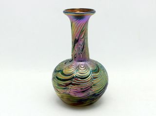 Vintage Robert Held Studio Iridescent Art Glass Vase