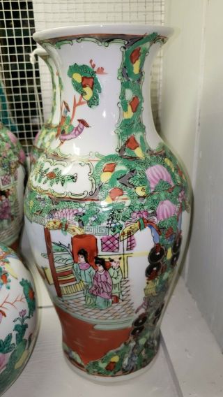 Private For Dawna - - - Chinese Asian Pottery Famille Rose 14 " Vase Qty 9