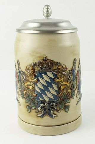 Kaufmann Germany Stoneware.  5l Lidded Beer Stein Mug - Authentic Sticker On Base