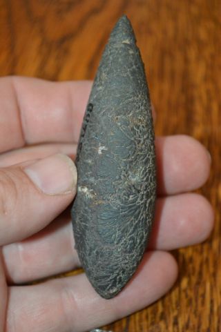 Fine Large Hematite Archaic Plummet Butler Co,  Missouri 3.  5 x 1 Great Example 2