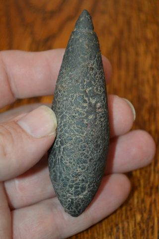Fine Large Hematite Archaic Plummet Butler Co,  Missouri 3.  5 x 1 Great Example 3