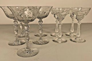 Vintage Libbey Rock Shape Wine Glasses Set Of 9 (5 Wine And 4 Small Cordial)