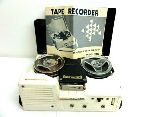 Vtg High Fidelity Reel Tape Recorder Model 402 Transistor Dc Japan