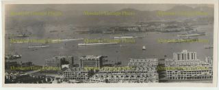 Old Hongkong Naval Photograph Panoramic View Of The China Fleet Hong Kong 1930s