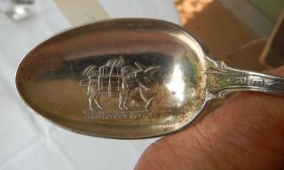 The Antique Denver CO sterling souvenir spoon Mule Prospector outfit 5 1/2 in. 2