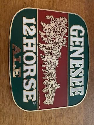 Vintage Genesee 12 Horse Ale Plastic Bar Sign