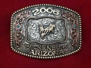 2006 Rodeo Trophy Buckle Vintage Wickenburg Arizona Team Roper Leo Smith 742