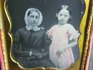 Mother & Daughter With Coloring Added Daguerreotype Photograph
