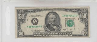 1981 (a) $50 Fifty Dollar Bill Federal Reserve Note Boston Vintage Low Serial