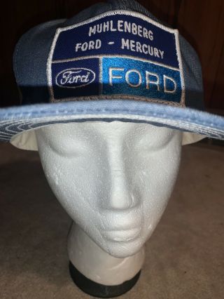 Vintage Muhlenberg Ford Trucker Mesh Patch Hat Snapback 1 Size Fits Jean Color