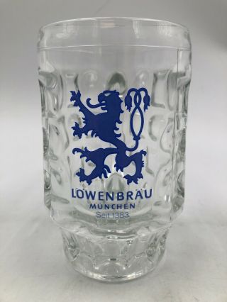 Lowenbrau Munchen 0.  5l Beer Glass Mug Stein Munich Germany Vtg Brewery Italy