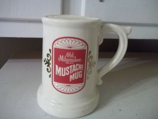 Vintage Advertising Old Milwaukee Beer Ceramic Mustache Mug Stein Signed Mccoy