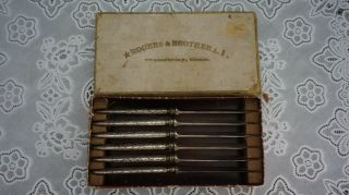 Antique Set Of 6 1847 Rogers Bros.  A1 Silverplate Knives