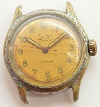 Vintage Selza Automatic Incabloc Watch Swiss Bumper Movement 17j 11058