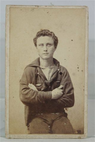 1860s Civil War Union Navy Sailor / Tar Cdv Photograph / Photo At Orleans