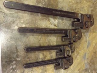 Vintage Trimo 24 ",  18 ",  14 " Pipe Wrenchs Adjustable Drop Forge Steel