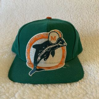 Vintage Miami Dolphins Hat Snapback Cap Ajd Nfl Football Big Logo