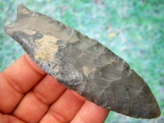 Fine 4 7/16 Inch Kentucky Cumberland Point With Arrowheads Artifacts