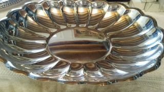 Reed And Barton Silverplate Scalloped Oval Tray/centerpiece 110,  Very Good Cond