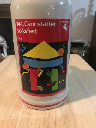 Vintage 1989 144.  Cannstatter Volksfest German Beer Stein