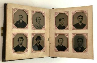 Untouched 1860 ' s Gem Tintype Miniature Photo Album Includes Civil War Soldier 6