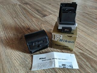 Vintage Nikon F Waist Level Finder,  Leather Case,  Box,