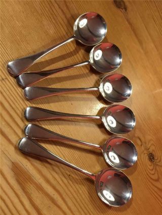 6 X Vintage Epns Silver Plate Arthur Price & Co Soup Spoons 17cm