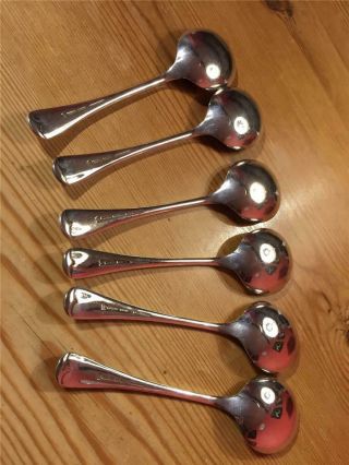 6 X Vintage EPNS Silver Plate Arthur Price & Co Soup Spoons 17cm 2