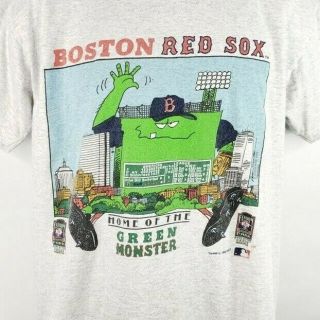Boston Red Sox T Shirt Vintage 90s 1992 The Green Monster Made In Usa Size Large