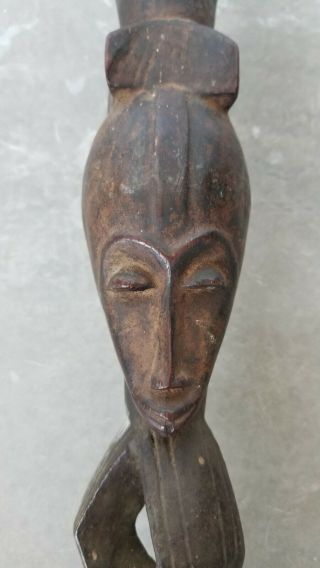 FANG WOODEN STAFF WITH JANUS HEADS GABON AFRICAN TRIBAL ART 52 INCH w PROVENANCE 3