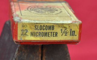 Vintage 0 - 1/2 " Mini Jt Slocomb No.  22 Micrometer With Tool