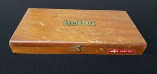 Vintage Starrett Micrometer Caliper Set No 224 0 - 4 Inches In Wooden Box