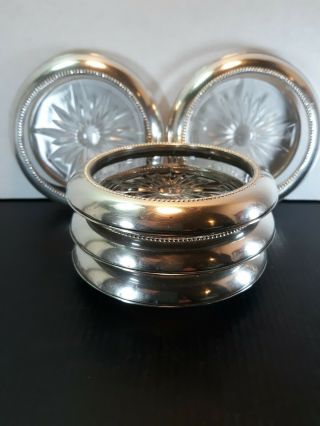 Vintage Sterling Silver Wine Glass Coasters Frannk M Whiting Co Usa Scrap Or Use