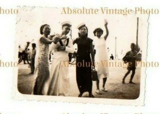 Hongkong Photo Sailor & Chinese Ladies / Prostitutes ? Hong Kong Vintage C.  1930