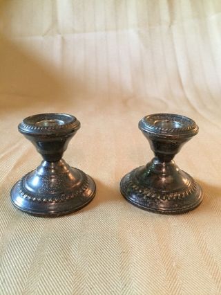 Sterling Silver Weighted Candle Holders National Silver Co.  Set Of 2