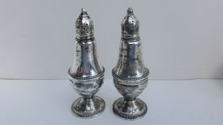 Vtg Duchin Creation Weighted Sterling Silver 5 " Salt & Pepper Shakers Tarnished