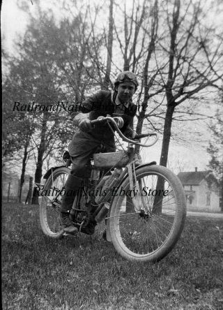 1 Of A Kind 1910s Photo Negative Reading Standard Motorcycle Not Indian