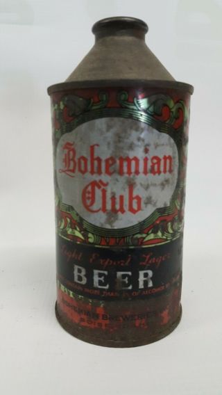 Bohemian Club Light Export Usbc 154 - 27 Dncmt 4 Cone Top Beer Can Boise Idaho