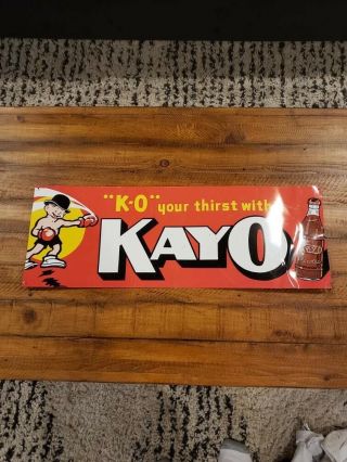 Vintage Kayo Chocolate Soda Metal Sign K - O Your Thirst With Kayo Chocolate 1950s