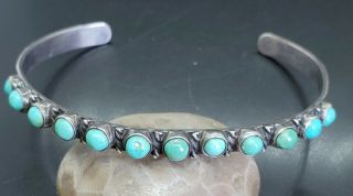 Vtg Native American Snake Eye Turquoise Sterling Silver Arrows Colors