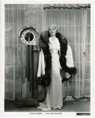 Sumptuous 1935 Art Deco Hollywood Fashion Photograph Mona Barrie In Royer Design